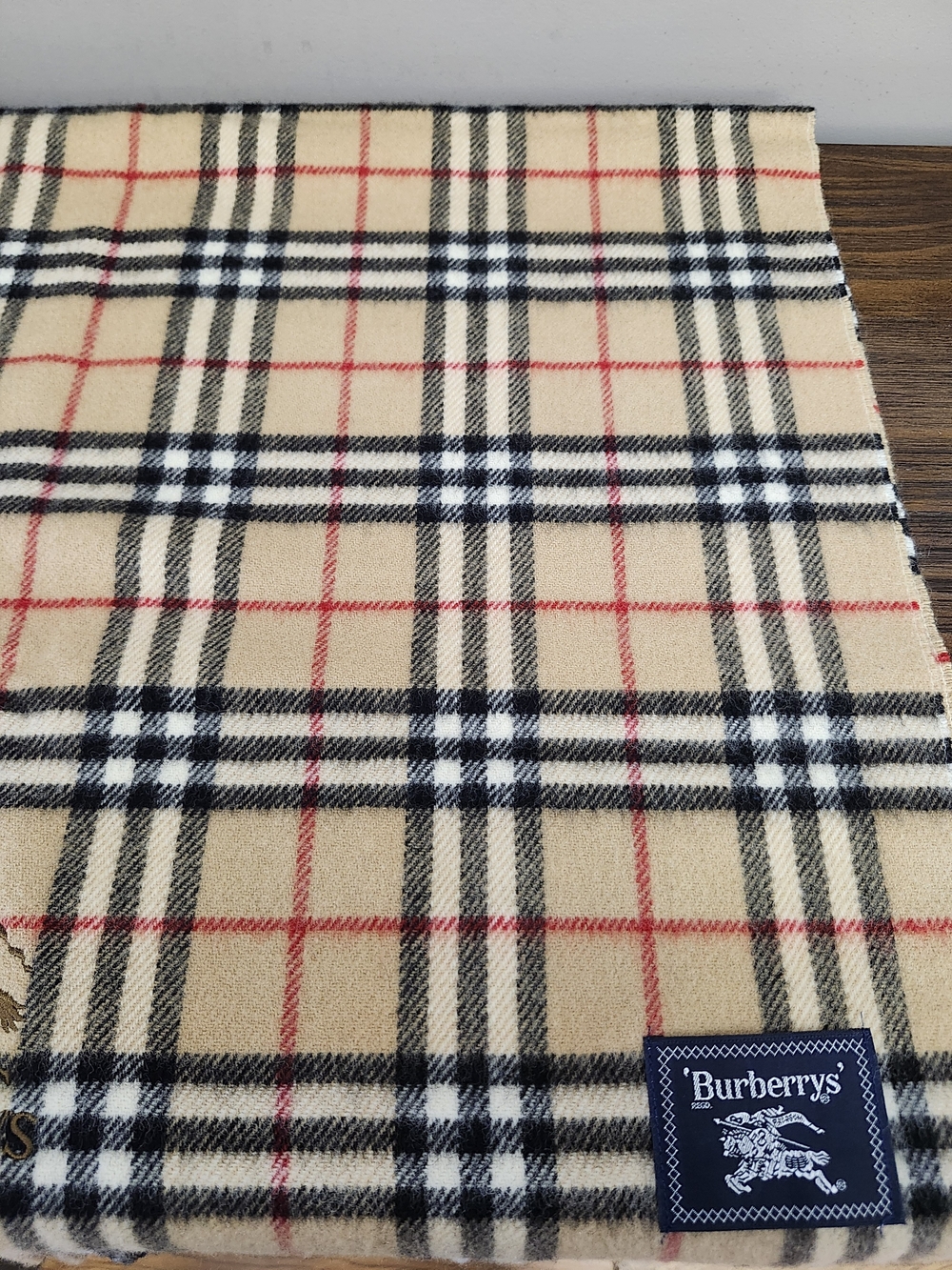 Burberry's Nova Check Shawl in 100% wool